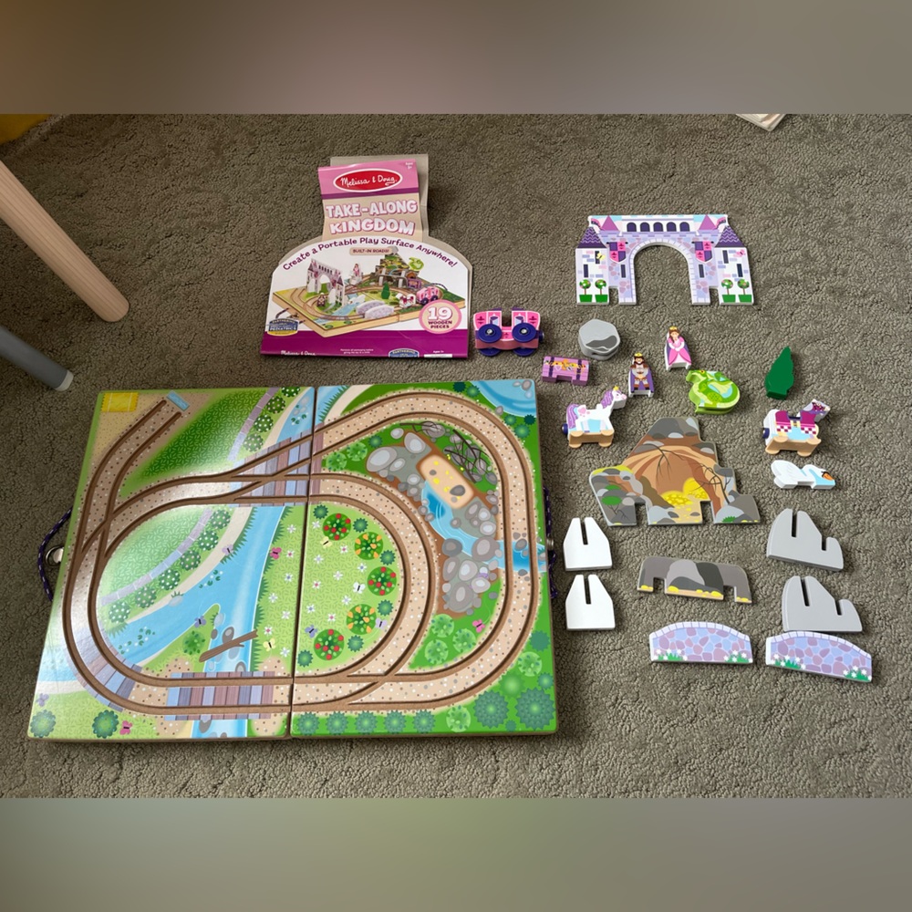 Melissa & Doug Take-Along Kingdom Play Set - Pink and Purple